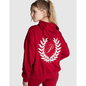 NEW PINK IVY FLEECE FULL-ZIP HOODIE, SIZE SMALL